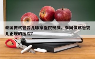 泰国做试管婴儿哪家医院权威，泰国做试管婴儿正规的医院？