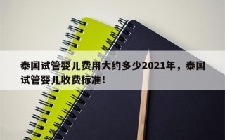 泰国试管婴儿费用大约多少2021年，泰国试管婴儿收费标准！