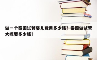 做一个泰国试管婴儿费用多少钱？泰国做试管大概要多少钱？