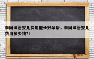 泰国试管婴儿费用擅长好孕帮，泰国试管婴儿费用多少钱?！