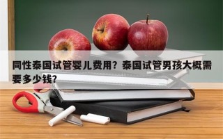 同性泰国试管婴儿费用？泰国试管男孩大概需要多少钱？