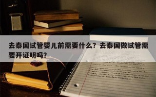 去泰国试管婴儿前需要什么？去泰国做试管需要开证明吗？