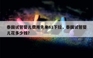 泰国试管婴儿费用先来61下拉，泰国试管婴儿花多少钱？