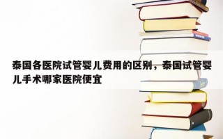 泰国各医院试管婴儿费用的区别，泰国试管婴儿手术哪家医院便宜