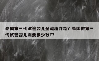 泰国第三代试管婴儿全流程介绍？泰国做第三代试管婴儿需要多少钱?？