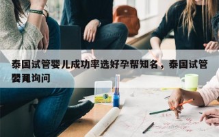 泰国试管婴儿成功率选好孕帮知名，泰国试管婴儿询问
公司！