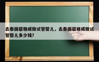 去泰国碧雅威做试管婴儿，去泰国碧雅威做试管婴儿多少钱？