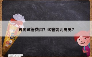 男同试管费用？试管婴儿男男？